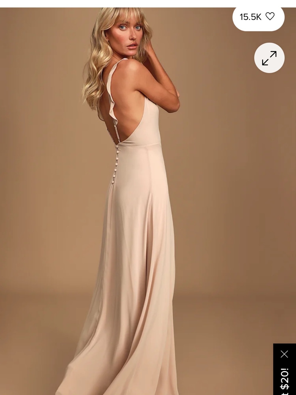 LULUS Meteoric‎ Rise Blush Maxi Dress size small